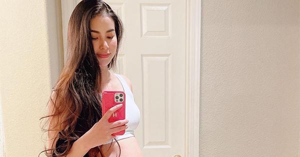 Hòa Minzy vừa công khai bụng rạn, Phạm Hương tự tin khoe bụng bầu 8 tháng đẹp mịn màng