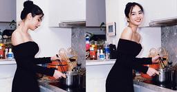 Cẩm Đan lăng xê thời trang nấu ăn kiểu mới, đảm bảo nấu gì cũng "ngon"