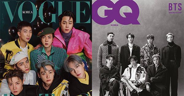 BTS trở thành nhóm nhạc đầu tiên được góp mặt trong số khai niên của tạp chí Vogue và GQ Korea