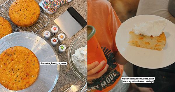 Tăng Thanh Hà làm bánh sinh nhật cho con, phản ứng của Richard rất bất ngờ