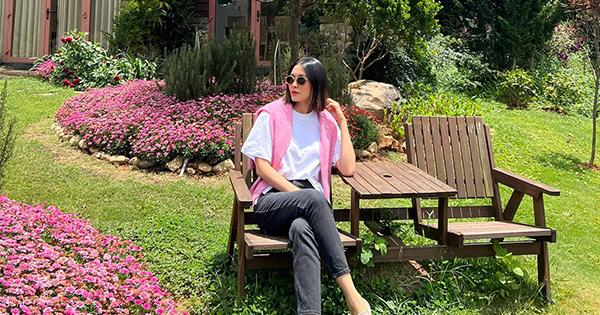 Tăng Thanh Hà ở Đà Lạt, con dâu nhà tỷ phú chỉ quần jeans áo phông cũng sang từ trong ra ngoài