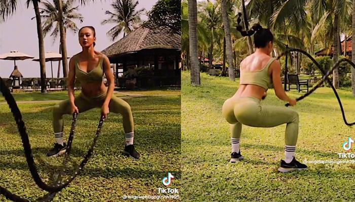 Clip Angela Phương Trinh tập gym, cánh đàn ông cũng phải ái ngại vì quá khỏe