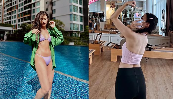 Không còn "thắt đáy lưng ong", hot girl Ngọc Thảo tự tin khoe cơ bắp giống Angela Phương Trinh