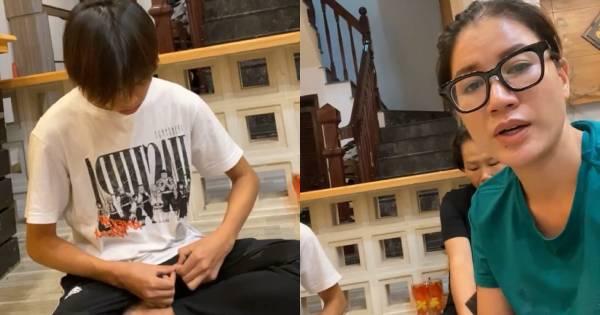 Hồ Văn Cường cúi gằm mặt im lặng khi Trang Khàn đến tận nhà hỏi vụ đòi tiền