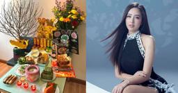 Mai Phương Thúy hồn nhiên cúng ông Công ông Táo bằng bún đậu