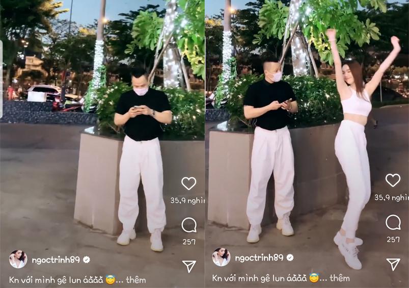 Vũ Khắc Tiệp thản nhiên "vỗ bàn tọa" Ngọc Trinh giữa phố, lại còn không thèm đeo khẩu trang bất chấp dịch bệnh