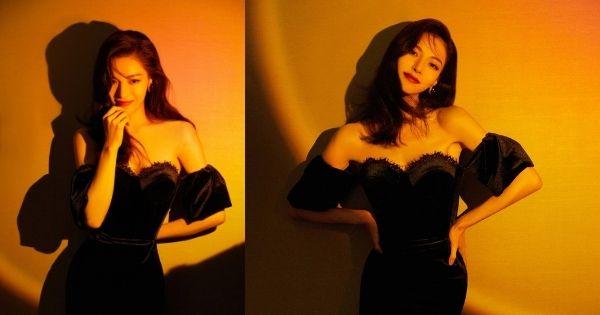 Chung Sở Hy đẹp mờ ảo trong ảnh chụp quảng cáo, chiếc cổ thanh tú và xương quai xanh là điểm nhấn