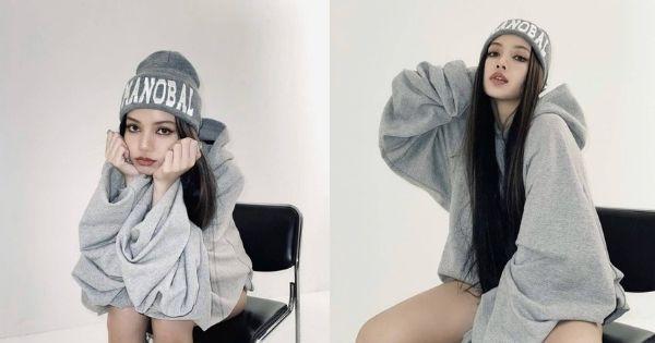 Lisa khoe vẻ thời thượng, cá tính trong bộ hoodie form rộng tay lỡ