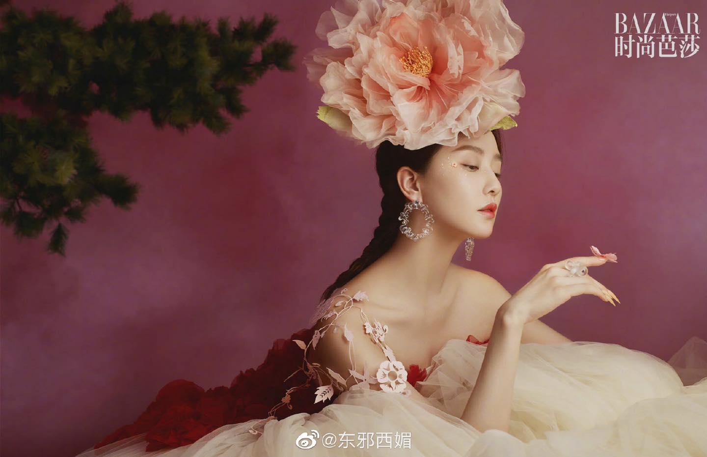 Lưu Thi Thi đẹp xuất thần trong bộ ảnh "Mẫu đơn thi họa" của Bazaar
