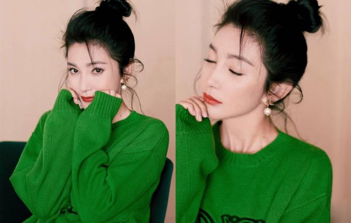 Lý Băng Băng trẻ trung bật chế độ trang phục xanh lá, chẳng ai nỡ "xa lánh"