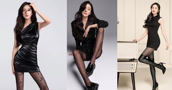 Học Dương Mịch cách "hack" chân thon nuột nhờ vớ da đen