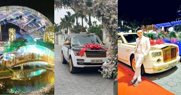 Đại gia buôn lợn ở Hải Dương mừng ngày cưới bằng siêu xe, du thuyền trăm tỷ, mời cả dàn sao Việt