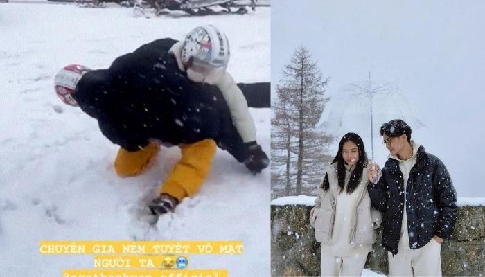 Hôm qua sao làm gì (10/4): Huy Trần "vật lộn" với Ngô Thanh Vân giữa bãi tuyết trắng