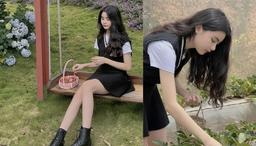 Con út 14 tuổi của MC Quyền Linh khoe góc nghiêng thần thánh, visual không kém chị cả