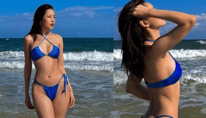 Chi Pu diện bikini trưng trổ 3 vòng "căng" hơn Ngọc Trinh trên biển