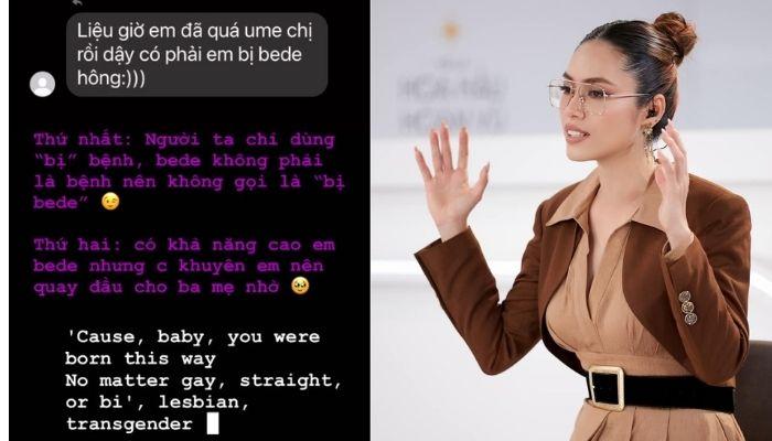 Á hậu Hoàng My làm dậy sóng MXH với phát ngôn: "Bê đê thì nên quay đầu cho ba mẹ nhờ"