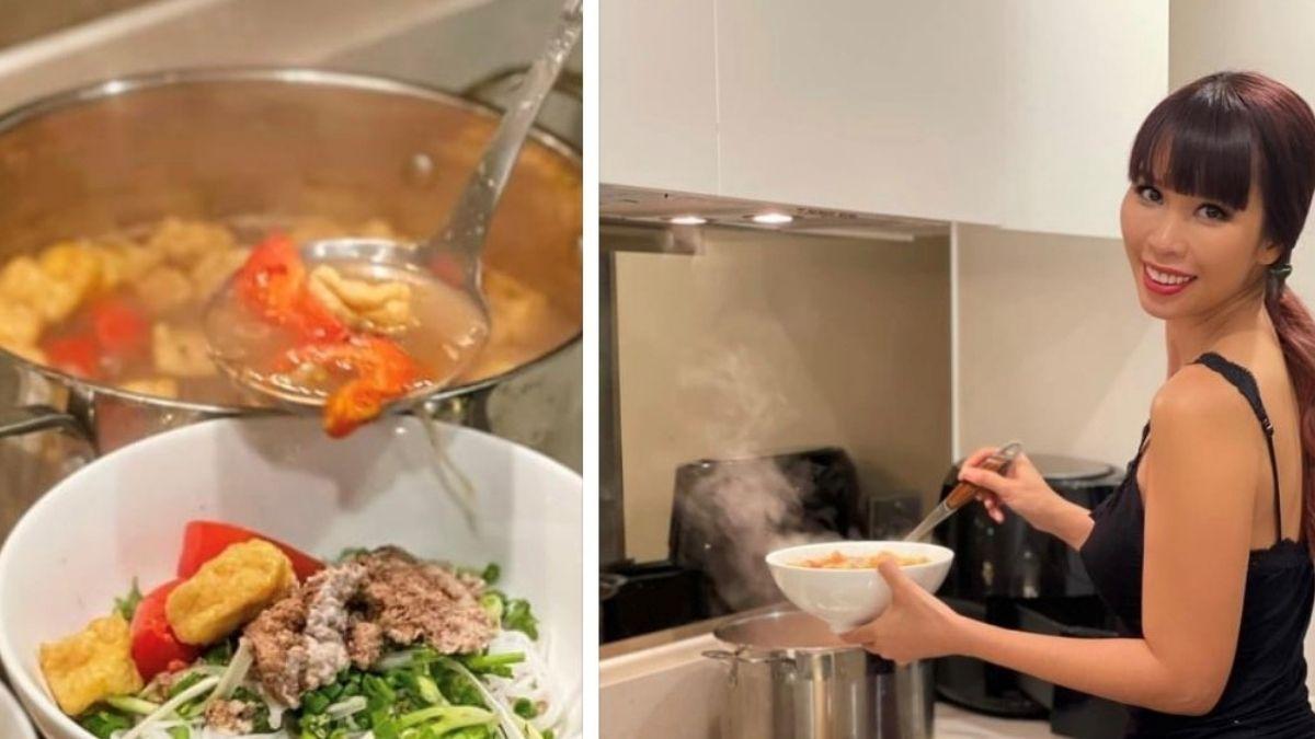 Hà Anh vào bếp trổ tài món ngon cho gia đình, được dân mạng khen nức nở vì điều này