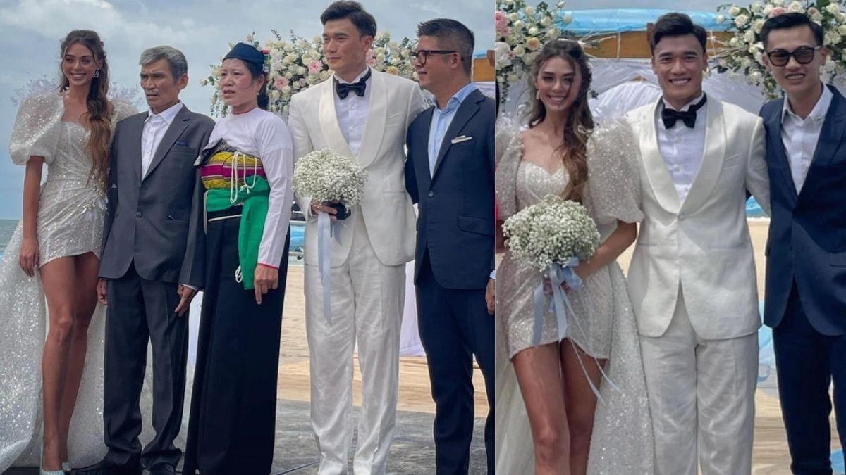 Cận cảnh đám cưới thủ môn Bùi Tiến Dũng và mẫu Dianka, nhan sắc cô dâu dậy sóng MXH