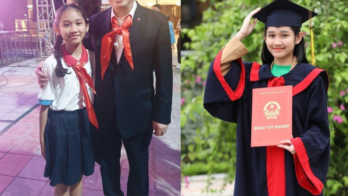 Ngoại hình như Hoa hậu của con gái Minh Tiệp ở tuổi lên 10, chiều cao vượt trội