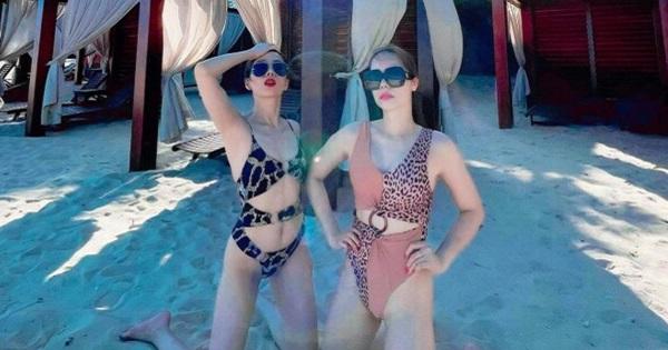 Đọ dáng cùng bạn thân, Lệ Quyên lại bị soi kéo chân đến hỏng cả bộ áo tắm