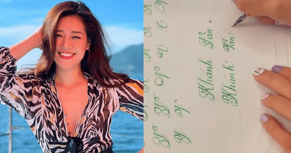 Clip Hoa hậu Khánh vân khoe chữ viết tay đẹp như in hút chục ngàn like