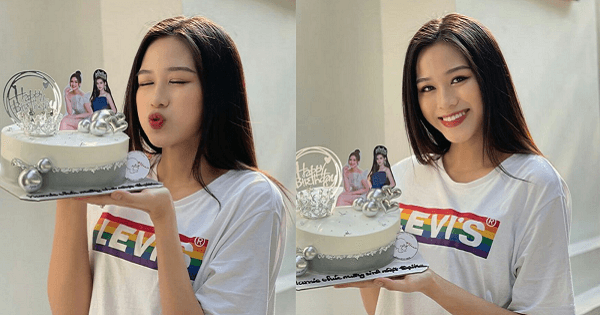 Hoa hậu Đỗ Thị Hà mặc áo phông nhàu đón tuổi 20 không tiệc tùng