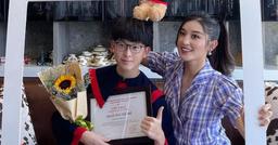 Á hậu Huyền My hào hứng khoe kết quả thi tốt nghiệp THPT của em trai hotboy