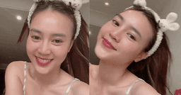 Ninh Dương Lan Ngọc tự tin tạo dáng với đồ ngủ - mặt mộc - cam thường