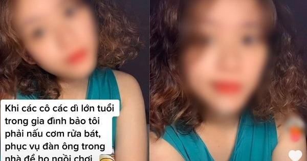 Nữ TikToker phản đối việc đàn bà rửa bát, đàn ông chỉ ngồi chơi: "Người lành lặn phải biết tự phục vụ"