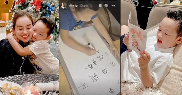 Con trai Ly Kute và Mạc Hồng Quân mới 5 tuổi đã viết tiếng Trung thành thạo