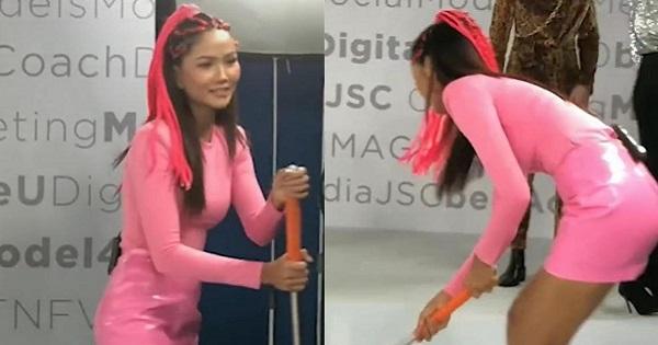 Hết mặc dạ hội đứng đường vẫy taxi, H'Hen Niê lại ăn diện lộng lẫy để... lau nhà