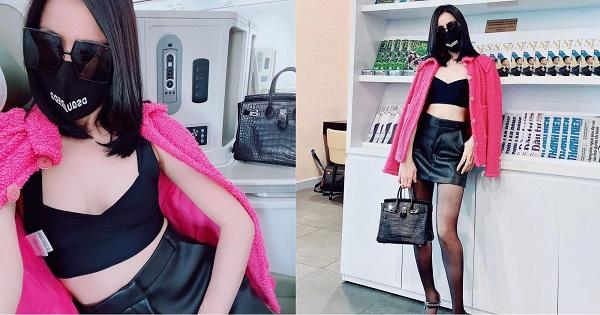 Lệ Quyên bay show trở lại, dát đồ hiệu ngắn hết cỡ ra sân bay như siêu sao