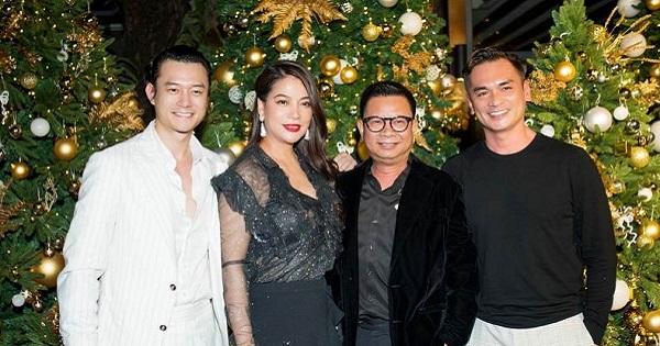 Anh Dũng xách túi cho bạn gái đại gia Trương Ngọc Ánh tại sự kiện mừng Giáng sinh