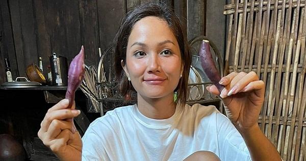 Khoe bữa cơm đạm bạc với khoai lang luộc, H'Hen Niê khiến fan quốc tế "bão bình luận"