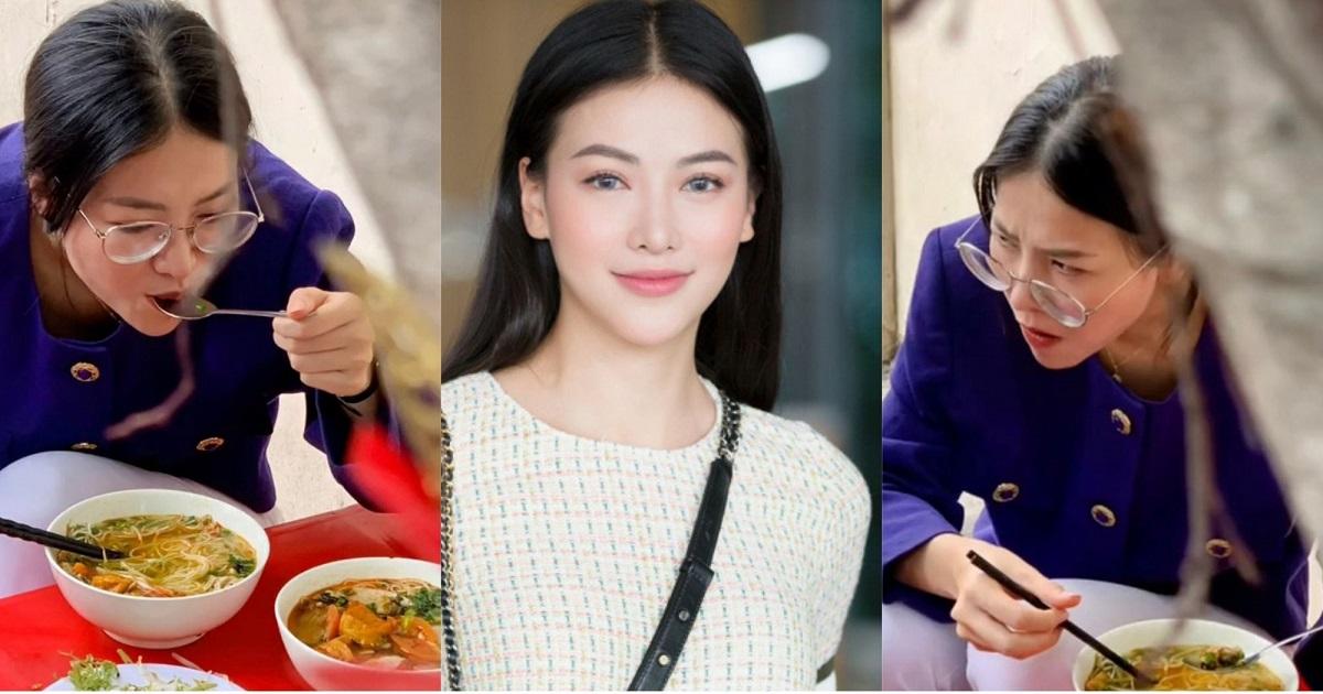 "Team qua đường" bắt gặp Miss Earth 2018 Phương Khánh đi ăn bún riêu lề đường