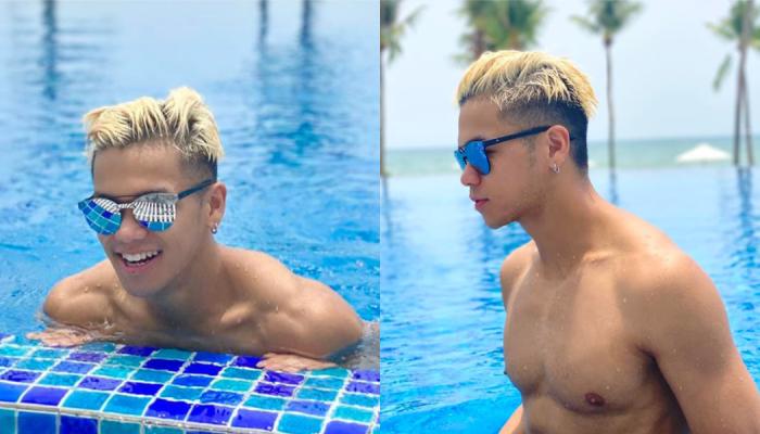 Trọng Hiếu xả ảnh không mặc đồ dưới hồ bơi khiến hội chị em không thể rời mắt