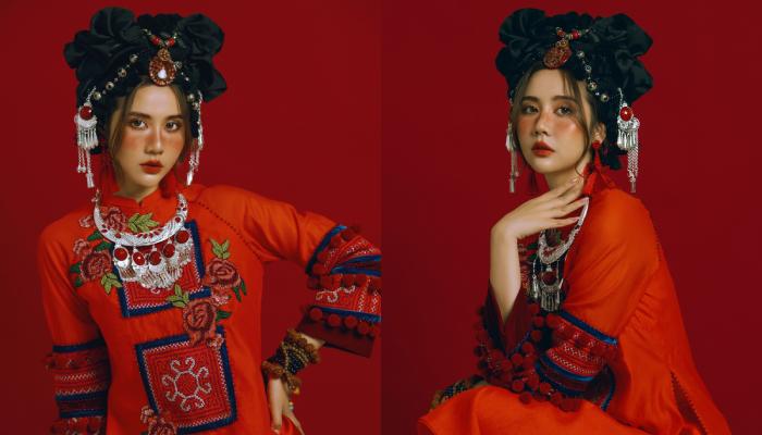 Huyền Lizzie diện trang phục dân tộc, netizen trầm trồ "cân mọi style", rần rần thả tim
