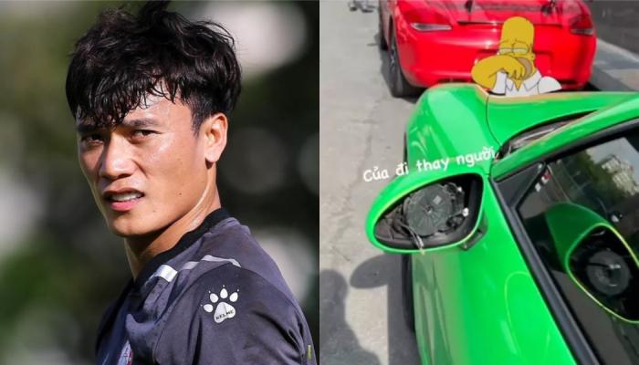 Thủ môn Bùi Tiến Dũng va chạm giao thông khi lái chiếc siêu xe 30 tỷ đồng