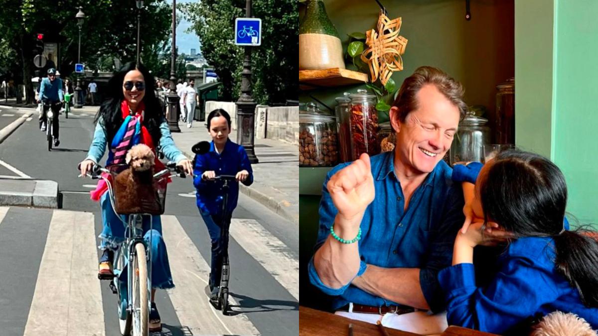 Diva Hồng Nhung hạnh phúc bên con và bạn trai tại Paris