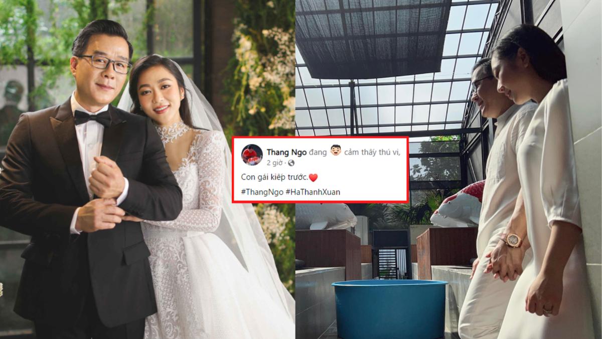Vua cá Koi Thắng Ngô nắm tay Hà Thanh Xuân nói vợ trẻ là “con gái kiếp trước”