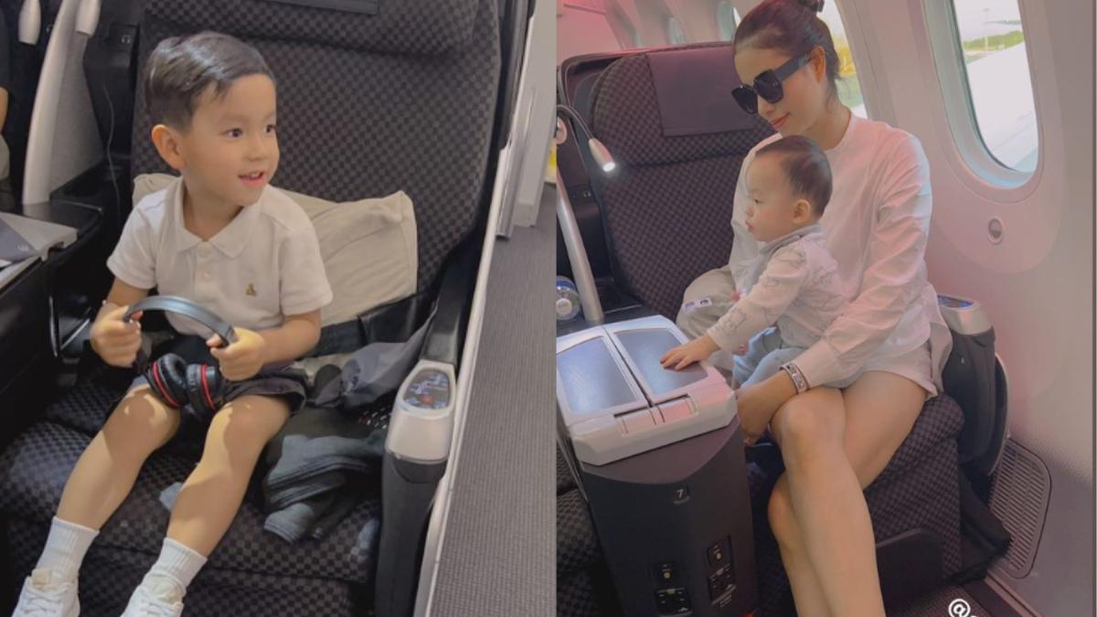 Hoa hậu Phạm Hương và 2 con trai đang trên đường về Việt Nam?