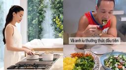 Hồ Ngọc Hà nấu ăn thế nào mà Kim Lý lại biểu cảm thế này khi đưa thức ăn vào miệng