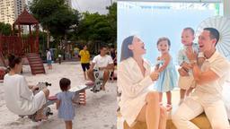 Đưa Leon - Lisa đi chơi, Hà Hồ chơi bập bênh với chồng như “đôi chim sẻ”