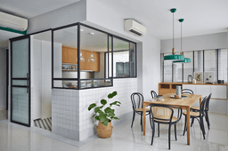 Vách ngăn bằng kính: Ý tưởng phân vùng tuyệt vời cho phòng bếp luôn tươi sáng