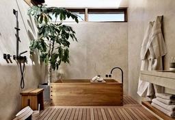 Bồn tắm gỗ: Món nội thất có gu giúp phòng tắm nét đẹp nhẹ nhàng, tinh tế