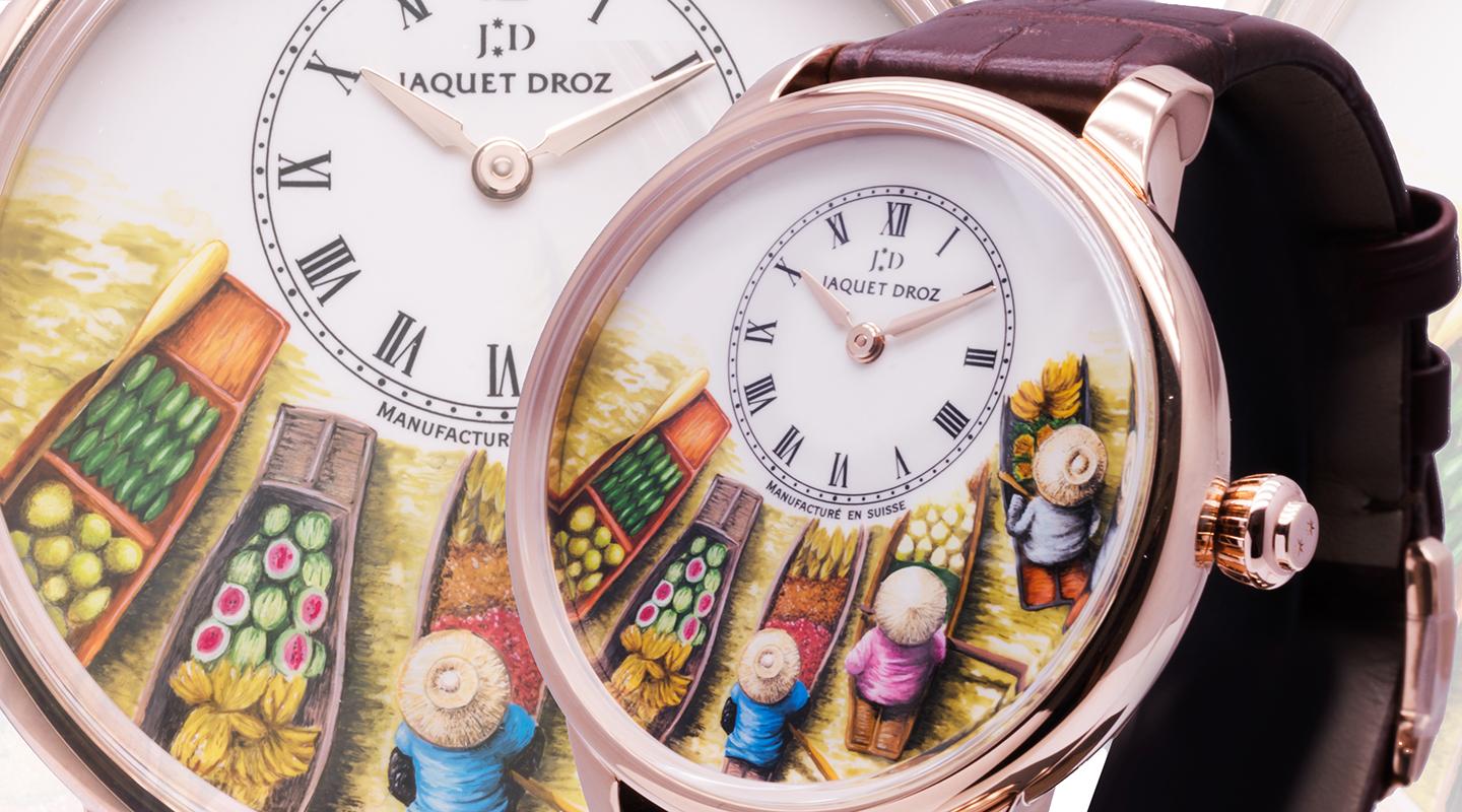 Độc đáo hình ảnh chợ nổi miền Tây trên đồng hồ Petite Heure Minute Floating Market của Jaquet Droz