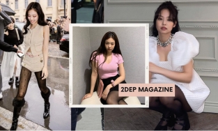 Học sao Hàn diện quần tất đen để chân thon thả, phong cách thêm sang trọng