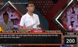 Dân mạng phát sốt với câu trả lời nhanh như máy tính của thí sinh Olympia