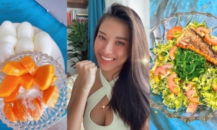 Á hậu Kim Duyên tiết lộ thực đơn chống phát phì mùa dịch