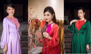 Dàn hoa hậu, á hậu đẹp 'nghiêng nước nghiêng thành' khi diện áo tứ thân